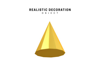 Fototapeta premium Isolated 3d object Shapes Cone Geometric.