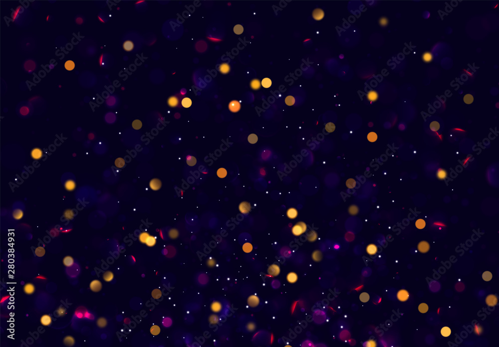 Wall mural Christmas lights. Background of bright glow bokeh