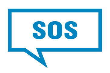 sos sign. sos square speech bubble. sos