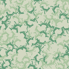 Forest camouflage of various shades of green colors