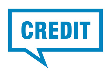 credit sign. credit square speech bubble. credit
