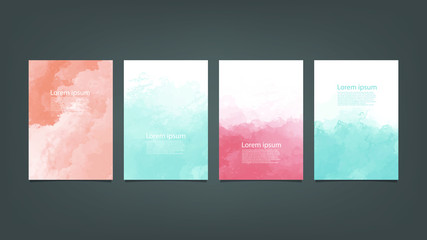 set of watercolor Brochure template for you design,vector.
