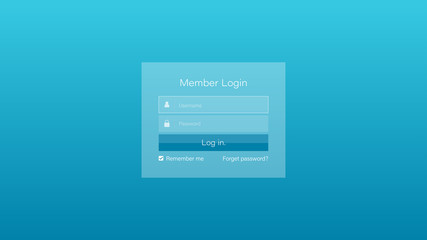 Fototapeta premium Login Page. Gradient background. Website element for your web design