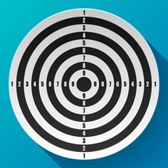 Flat target icon with long shadow