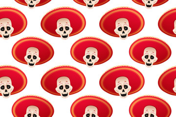 Pattern background Day of the Dead a traditional Mexican holiday (Dia de Muertos)