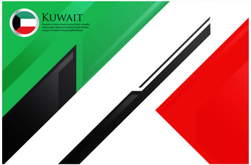 Kuwait country concept flag background  beautiful vector illustration template cover modern, futuristic, elegant and symbolic. use for banner, card, cover, business, corporate, economic world