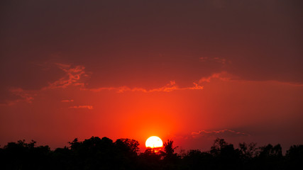 Fototapeta na wymiar White Sunset at The Countryside