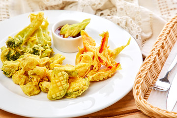 super crispy vegetable tempura, vegan-gluten free