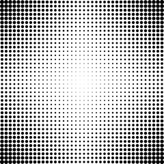 black dots increased from center to edge, vector background