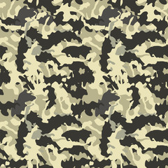 Simple camouflage pattern background seamless vector illustration. Abstract camouflage pattern material for sewing military uniforms - 280392950