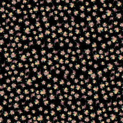 Abstract seamless pattern of cute hand painted simple flowers for textile,linens, clothes - 280393584