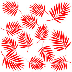 Exotic palm leaves vector pattern  illustration