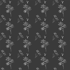 Abstract seamless pattern of cute hand painted simple flowers for textile,linens, clothes - 280394127