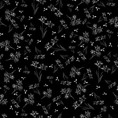 Abstract seamless pattern of cute hand painted simple flowers for textile,linens, clothes - 280394183