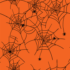 Simple seamless pattern with spederweb for greeting halloween postcard - 280394345
