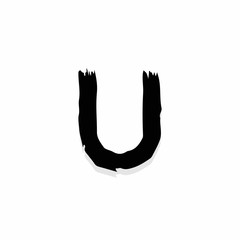 Obraz premium Scary Horror Logo Letter U