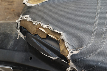 The cushion of the motorcycle