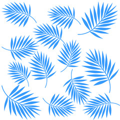 Fototapeta na wymiar Exotic palm leaves vector pattern illustration