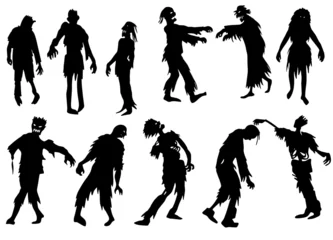 Fotobehang Zombie silhouettes set © 9george