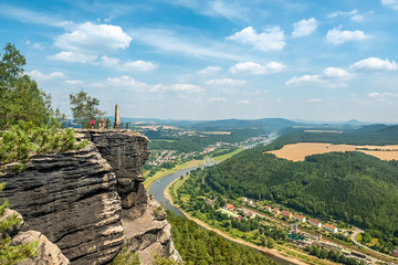 Blick vom Lilienstein Richtung Osten nach Bad Schandau