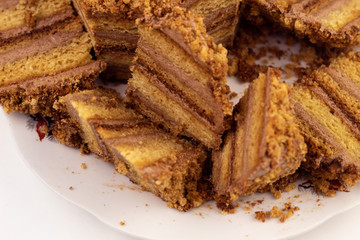 pieces of homemade cake on a plate
