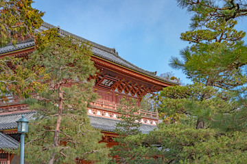 大徳寺 粉雪の中の山門（金毛閣）