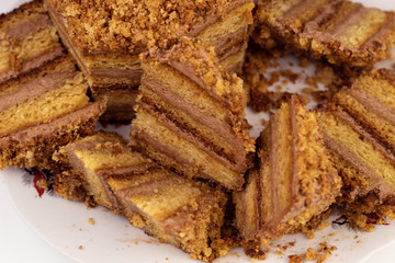 pieces of homemade cake on a plate