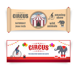 Circus show banners. Vector illustration
