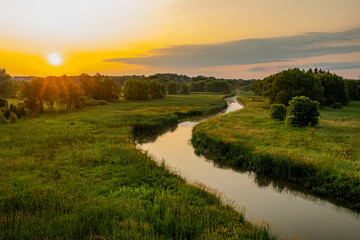 sunrise over the river 
