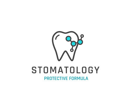 Stomatology emblem design with tooth
