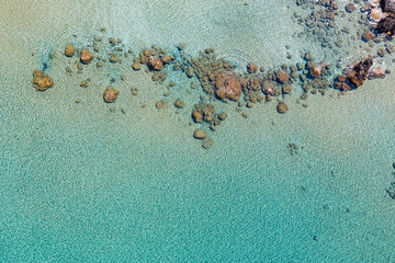 Aerial view of beautiful turquoise sea and coastline.