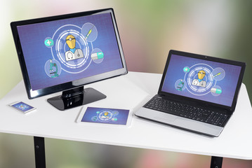Medical service concept on different devices