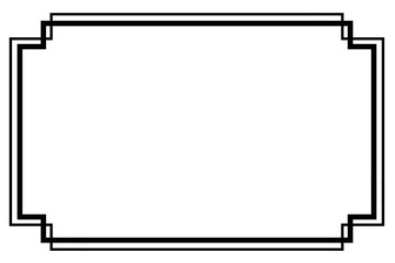 Simple Vector, Black Frame, Double outline, for Certificate, Placard or lunar element design, at white