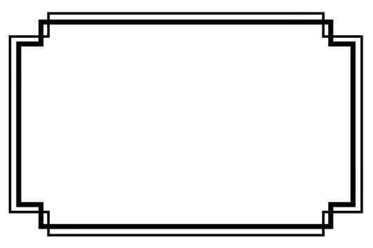 Simple Vector, Black Frame, Double outline, for Certificate, Placard or lunar element design, at white