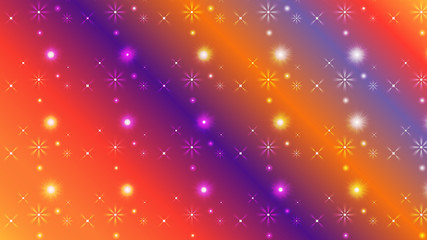 Gradient color abstract light background with glittery colored shiny bokeh stars.