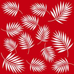 Exotic palm leaves vector pattern illustration