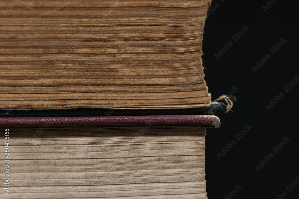 Aufkleber close up pages of book background. macro view.