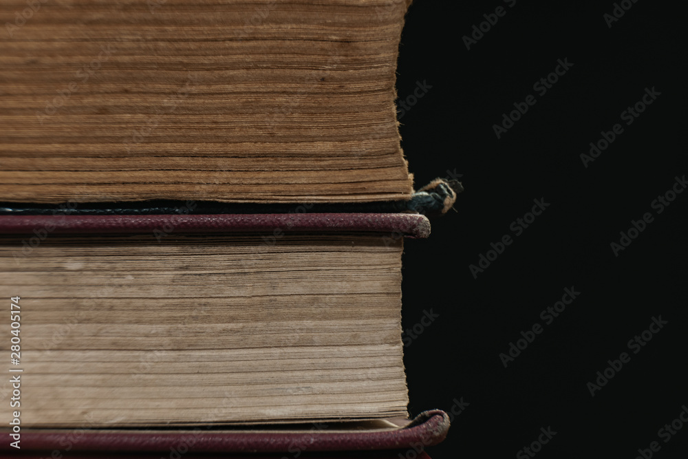 Aufkleber close up pages of book background. macro view.