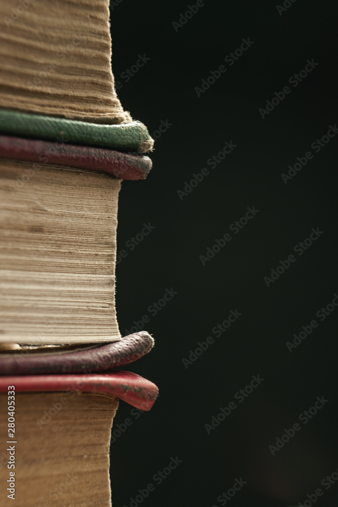Aufkleber close up pages of book background. macro view.