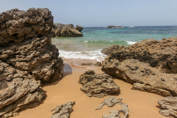Fototapeta na wymiar Seascape With Rocky Beach in Northern Spain