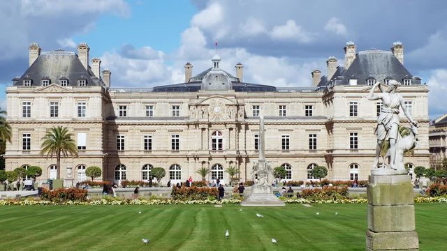 Luxembourg palace and gardens in Paris, France
