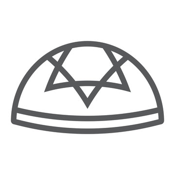gray kippah icon, jewish religious symbol clip art preview