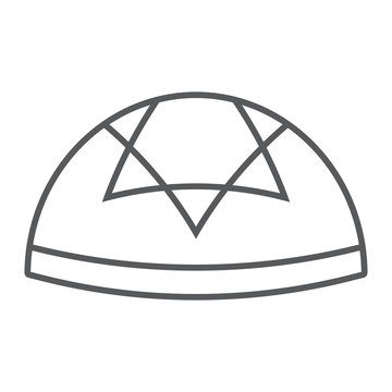 gray kippah icon, simple line art clip art preview