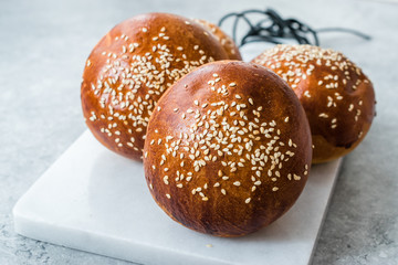 Hamburger Bun Bread with Sesame Seeds Ready to Use.