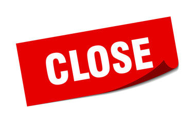 close sticker. close square isolated sign. close