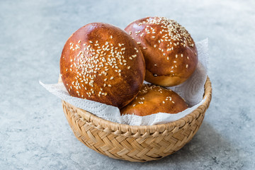 Hamburger Bun Bread with Sesame Seeds Ready to Use.