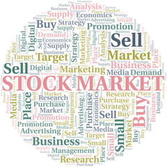 Stock Market word cloud. Vector made with text only.