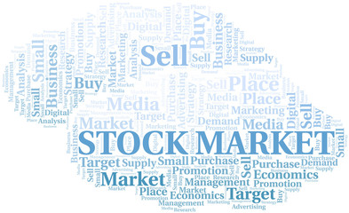Stock Market word cloud. Vector made with text only.