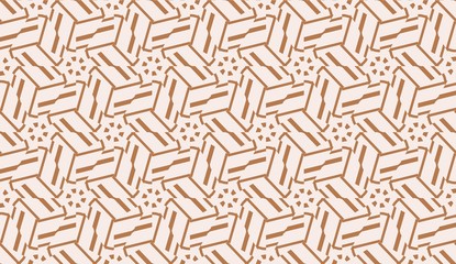 Pattern with polygonal geometric elements. Vector Seamless illustration. Template for wallpaper, interior design, decoration, scrapbooking page.