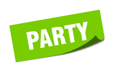 party sticker. party square isolated sign. party